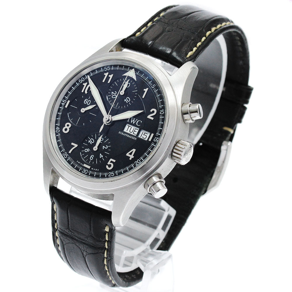 IWC SCHAFFHAUSEN Spitfire IW370613 Chronograph day date black Dial Automatic Men's Watch_892468