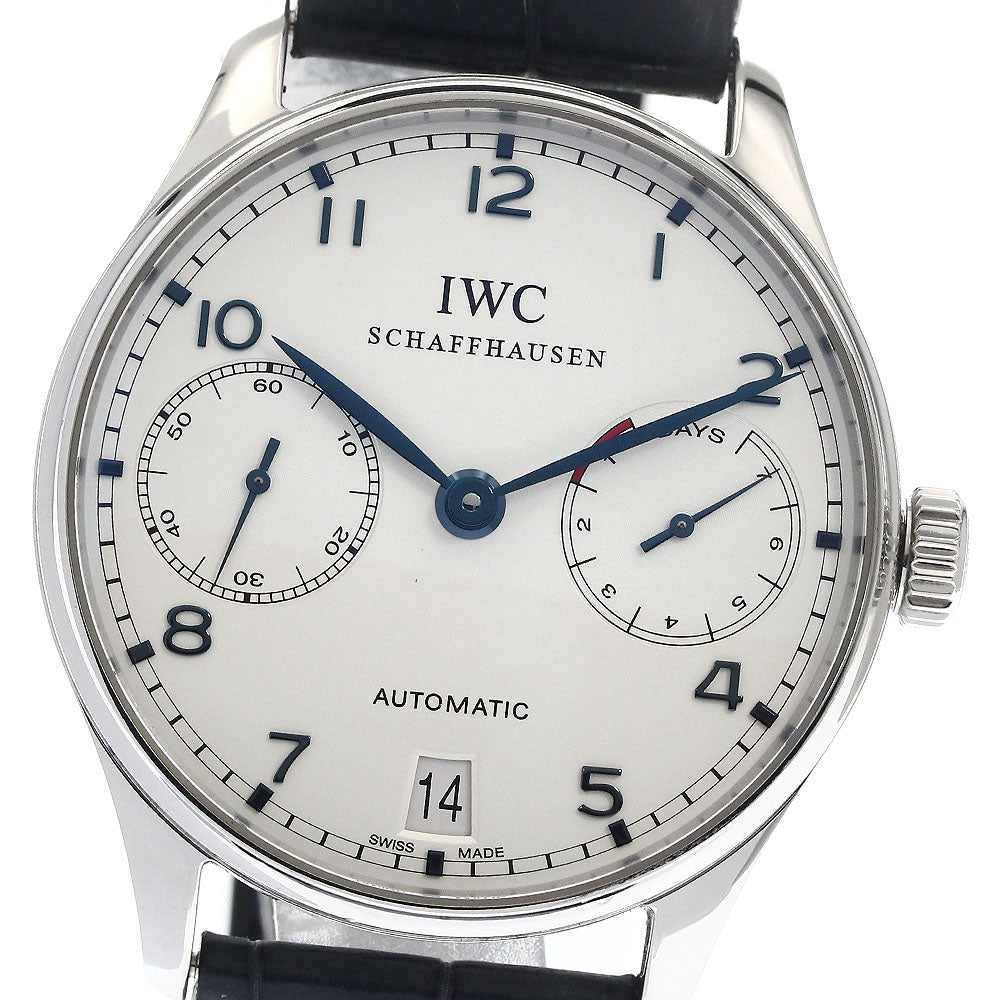 IWC SCHAFFHAUSEN Portugieser 7 Days IW500107 Date Silver Dial Automatic Men's Watch_892476