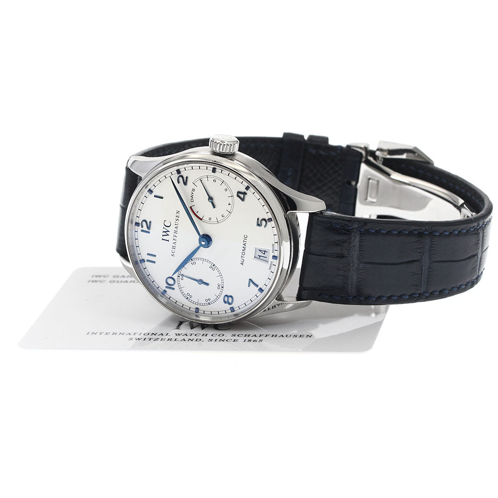 IWC SCHAFFHAUSEN Portugieser 7 Days IW500107 Date Silver Dial Automatic Men's Watch_892476