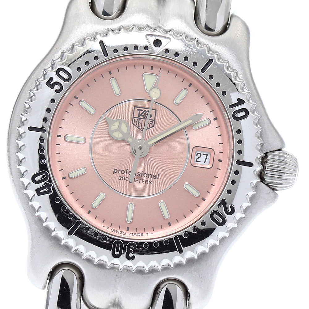 TAG HEUER S/el WG131G Date pink Dial Quartz Ladies Watch_892495