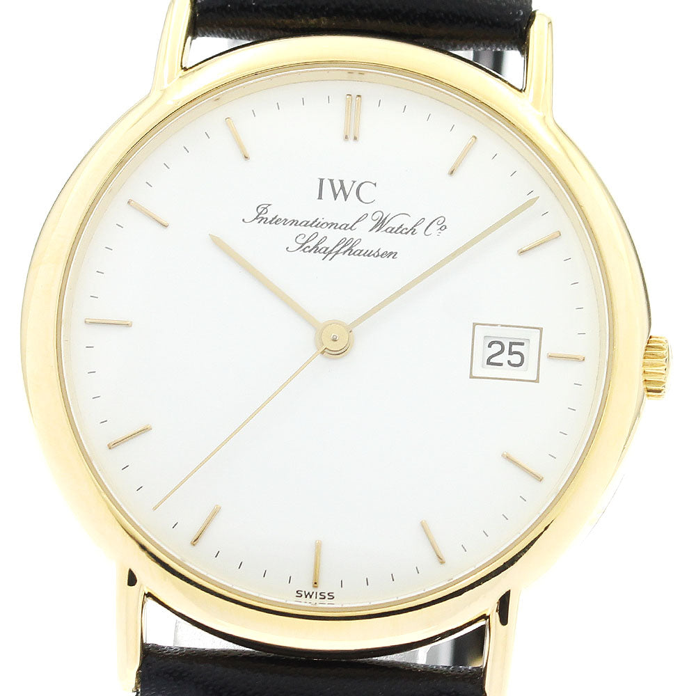 IWC SCHAFFHAUSEN 18K Yellow Gold Silver Dial Quartz Men's Watch_892498