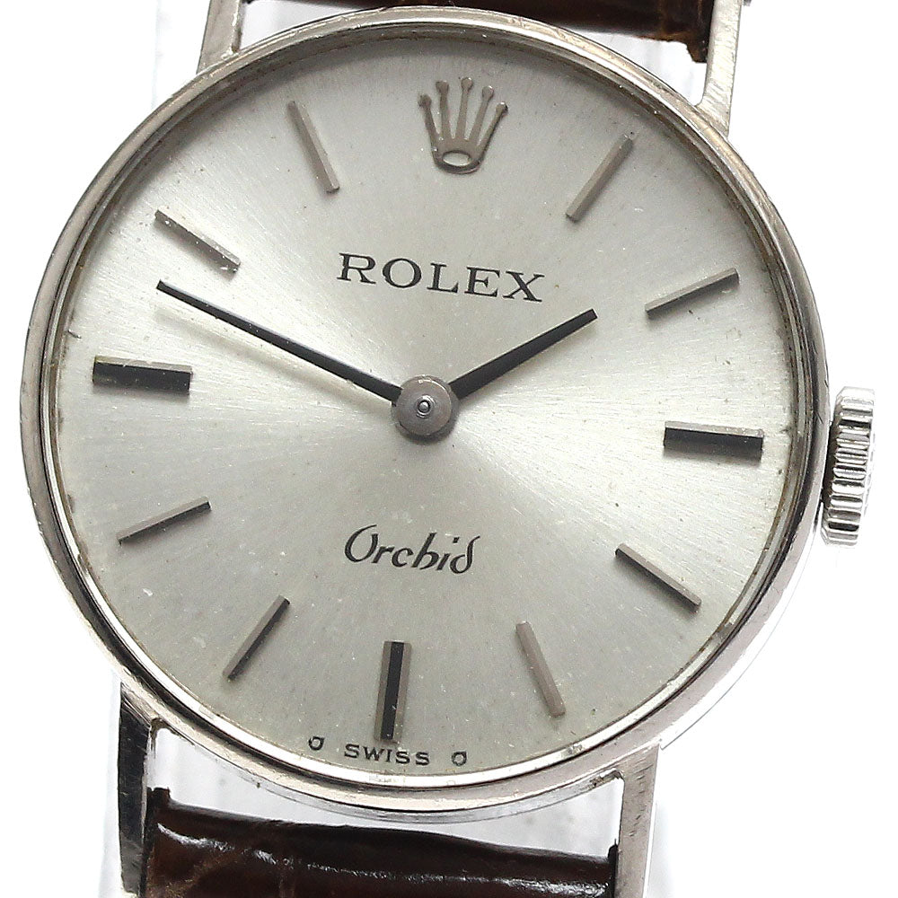 ROLEX Orchid 2671 K18WG Cal.1400 Silver Dial Hand Winding Ladies Watch_892512