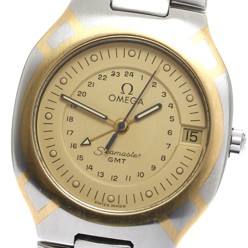 OMEGA Seamaster Polaris GMT date gold Dial Quartz Men's Watch_892515