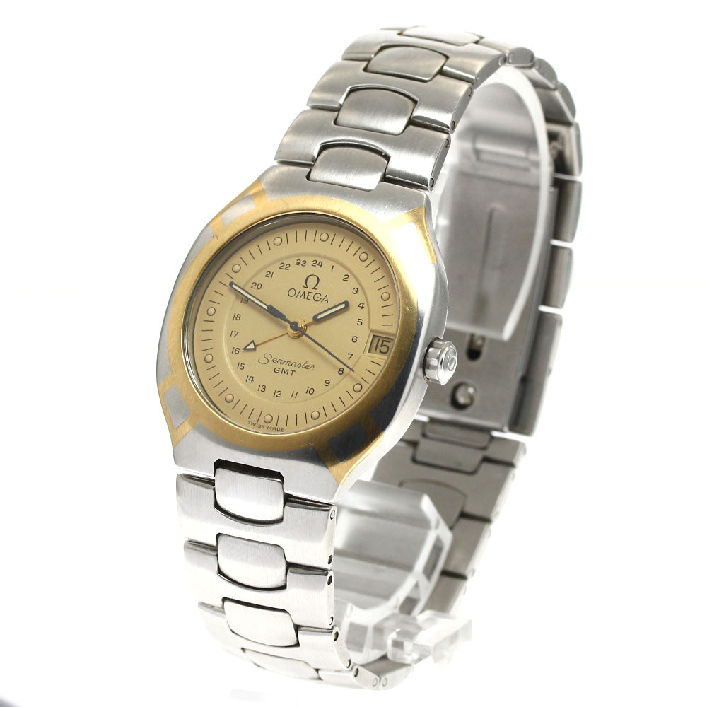 OMEGA Seamaster Polaris GMT date gold Dial Quartz Men's Watch_892515