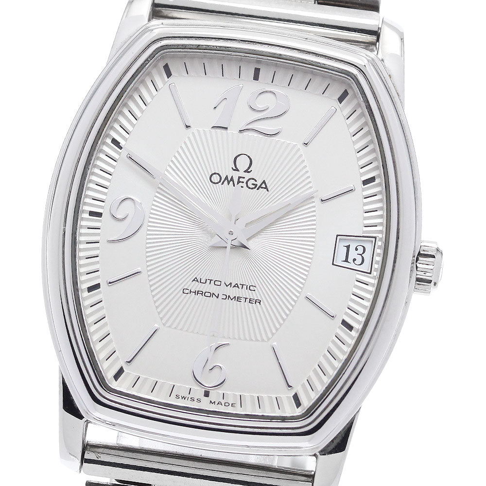 OMEGA Prestige 4803.31.01 Date Tonneau Silver Dial Automatic Men's Watch_892518