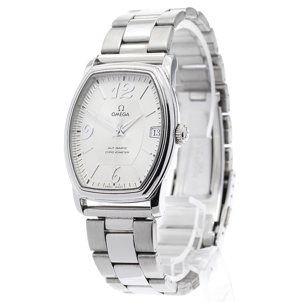 OMEGA Prestige 4803.31.01 Date Tonneau Silver Dial Automatic Men's Watch_892518