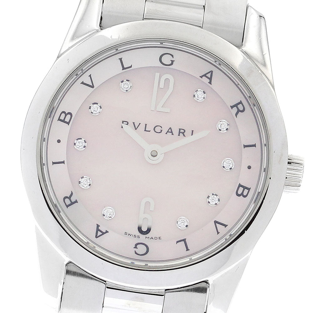 BVLGARI Solo tempo ST30S 10P Diamond Pink Shell Pink shell Dial Quartz Ladies Watch_892525