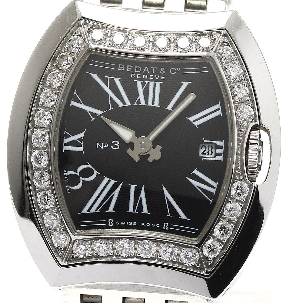 BEDAT&Co No.3 Tonneau Watch 334.031.301 date black Dial Quartz Ladies_892527