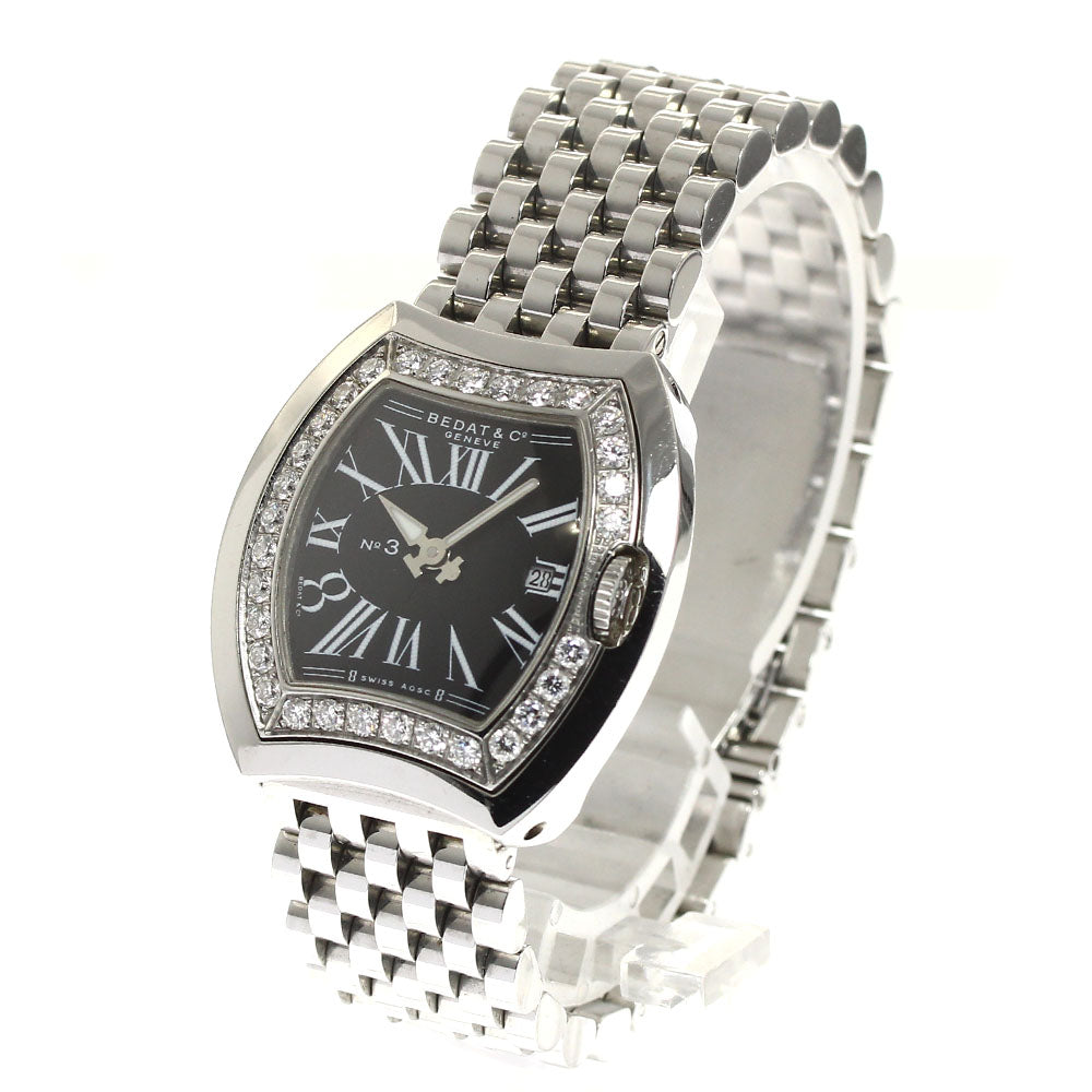 BEDAT&Co No.3 Tonneau Watch 334.031.301 date black Dial Quartz Ladies_892527