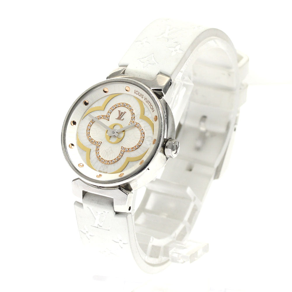 LOUIS VUITTON Tambour Moon Divine PM QA017 diamond White shell Dial Quartz Ladies Watch_892538