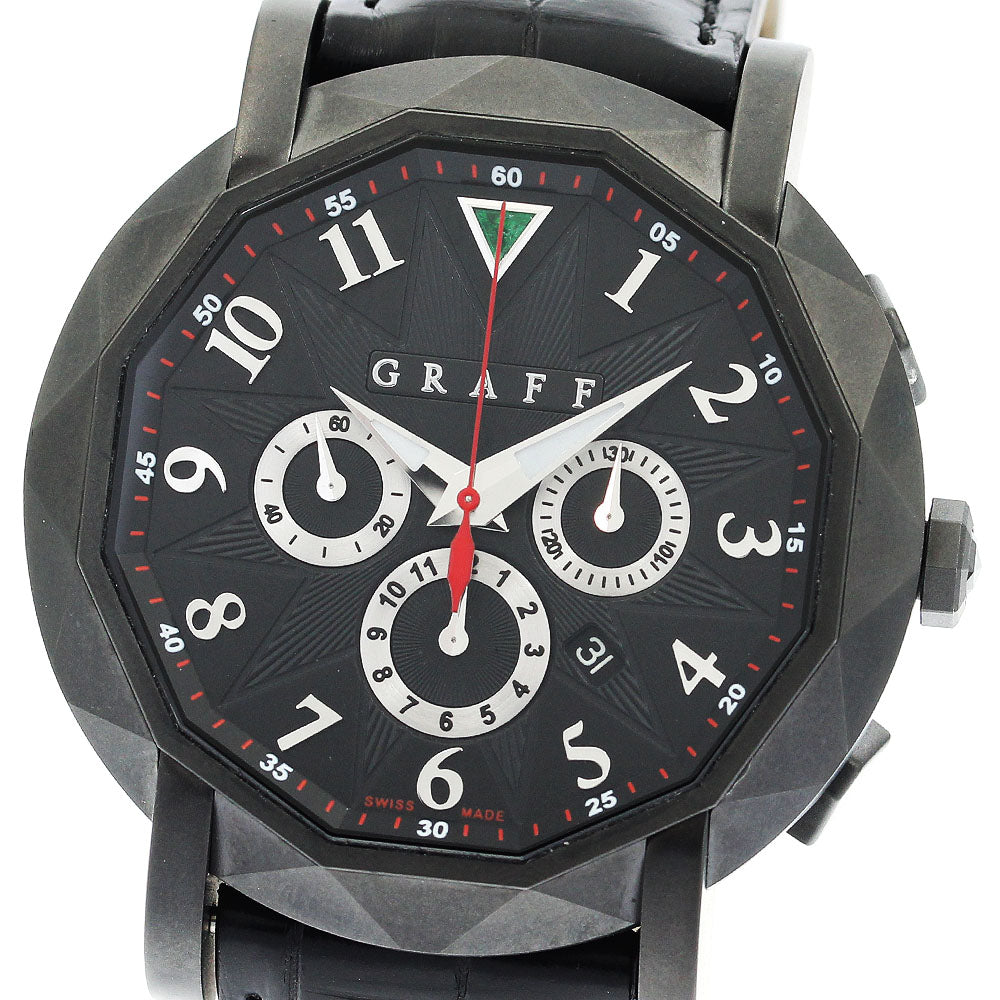 GRAFF 5500HV/CG42DLCB Chronograph Triangle Emerald black Dial Automatic Men's Watch_892563