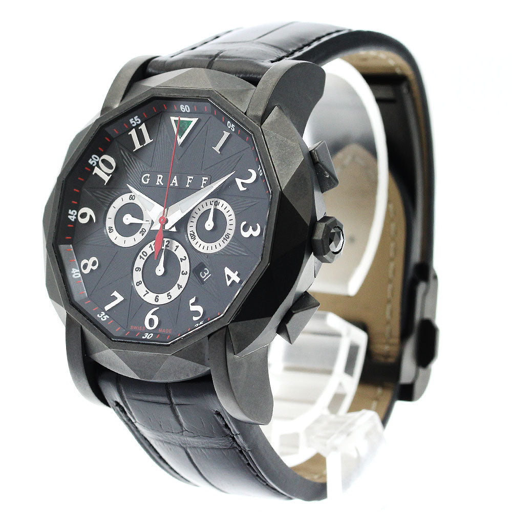 GRAFF 5500HV/CG42DLCB Chronograph Triangle Emerald black Dial Automatic Men's Watch_892563