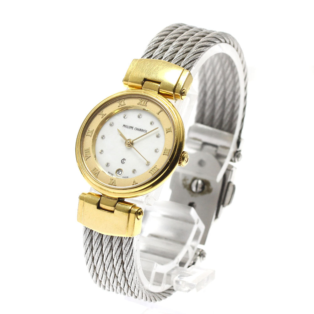 CHARRIOL Celtic 11P diamond White shell Dial Quartz Ladies Watch_892927