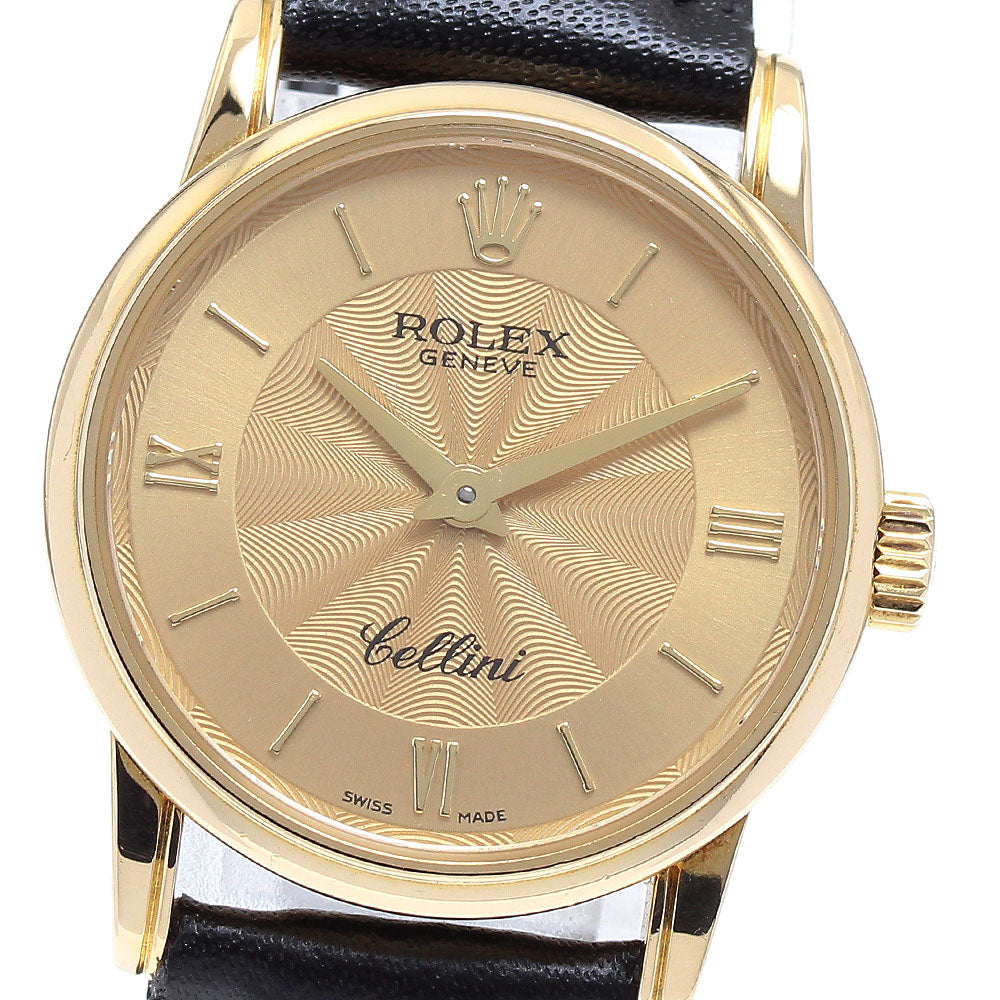 ROLEX Cellini 6111 18K Yellow Gold gold Dial Quartz Ladies Watch_893009