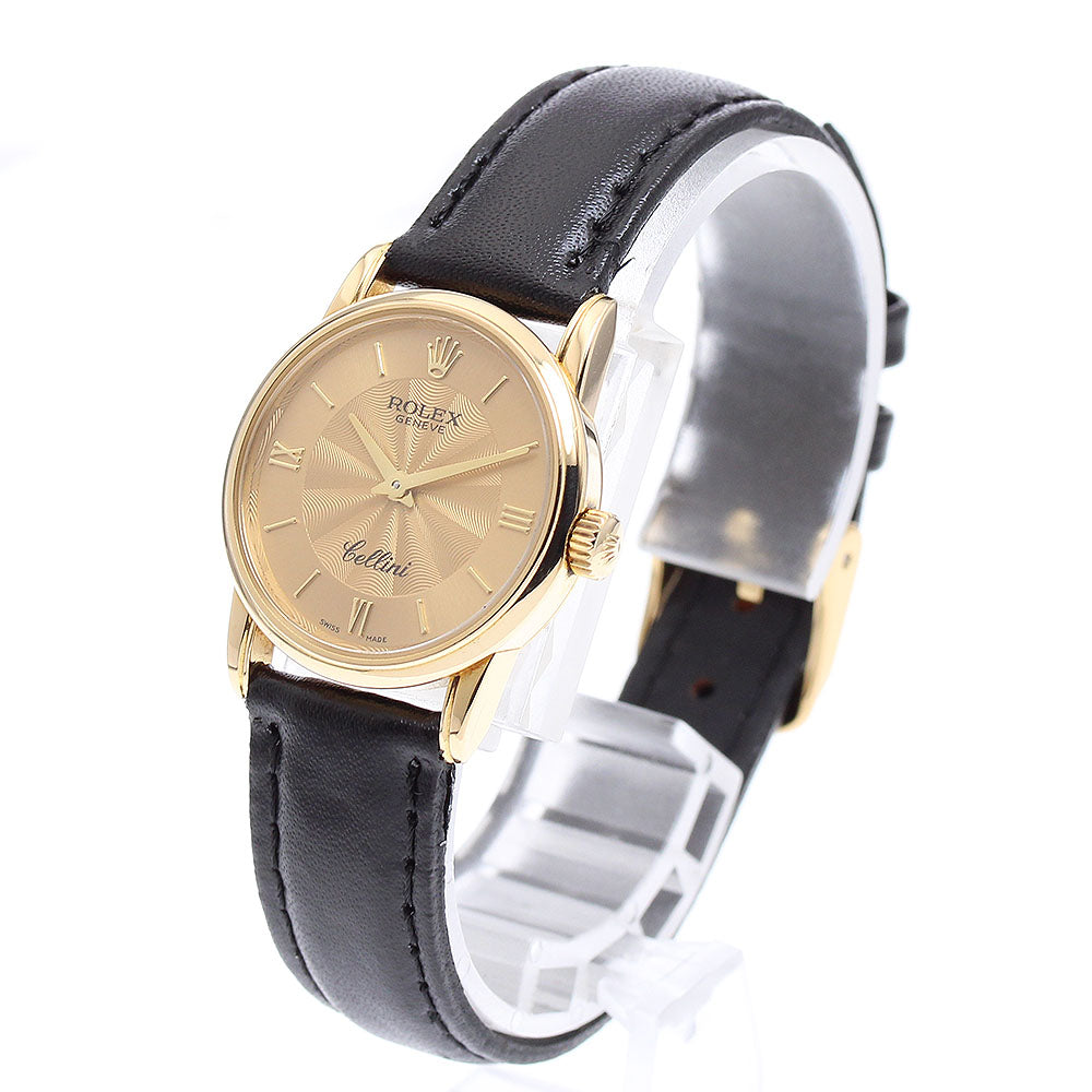 ROLEX Cellini 6111 18K Yellow Gold gold Dial Quartz Ladies Watch_893009
