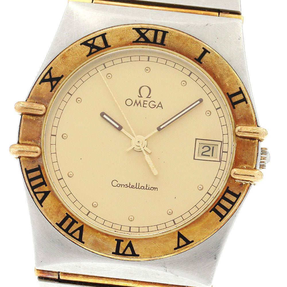 OMEGA Constellation YG bezel full bar gold Dial Quartz Men's Watch_893019