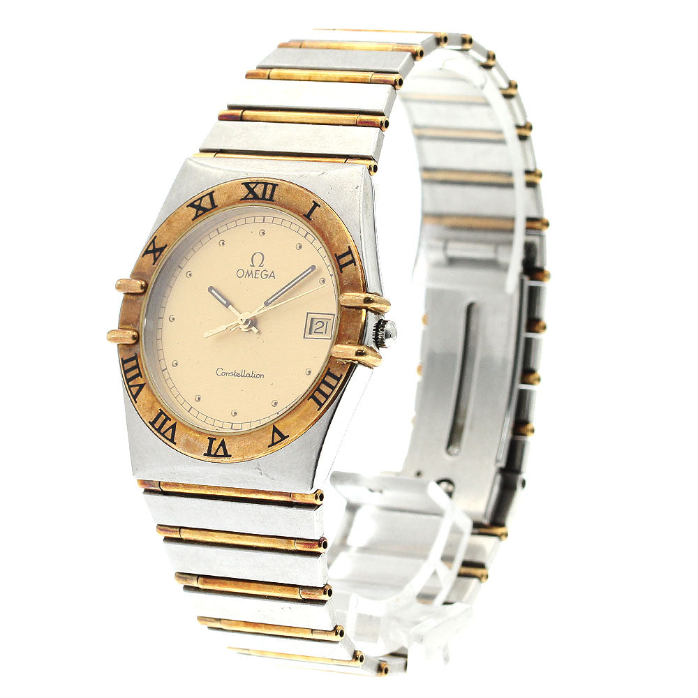 OMEGA Constellation YG bezel full bar gold Dial Quartz Men's Watch_893019