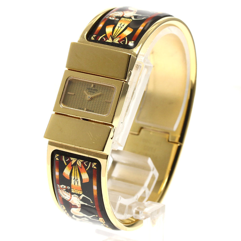 HERMES Loquet LO1.201 cloisonne gold Dial Quartz Ladies Watch_893057