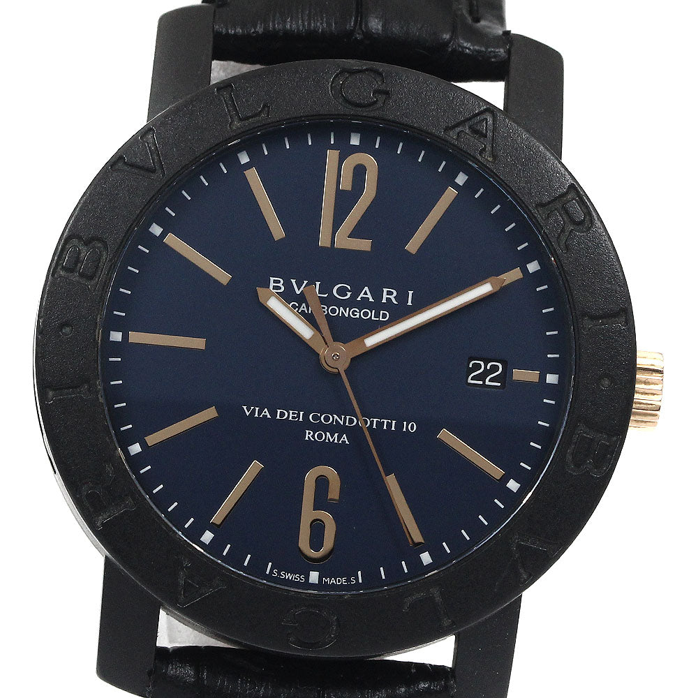 BVLGARI BVLGARIBVLGARI Carbon Gold BB40CL Navy Dial Automatic Men's Watch_893140