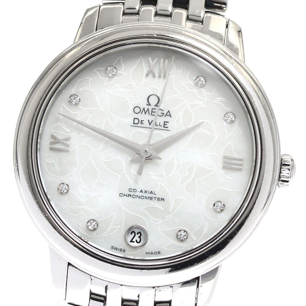 OMEGA De Ville Prestige Butterfly 424.10.33.20.55.001 8P diamond White shell Dial Automatic Ladies Watch_893507
