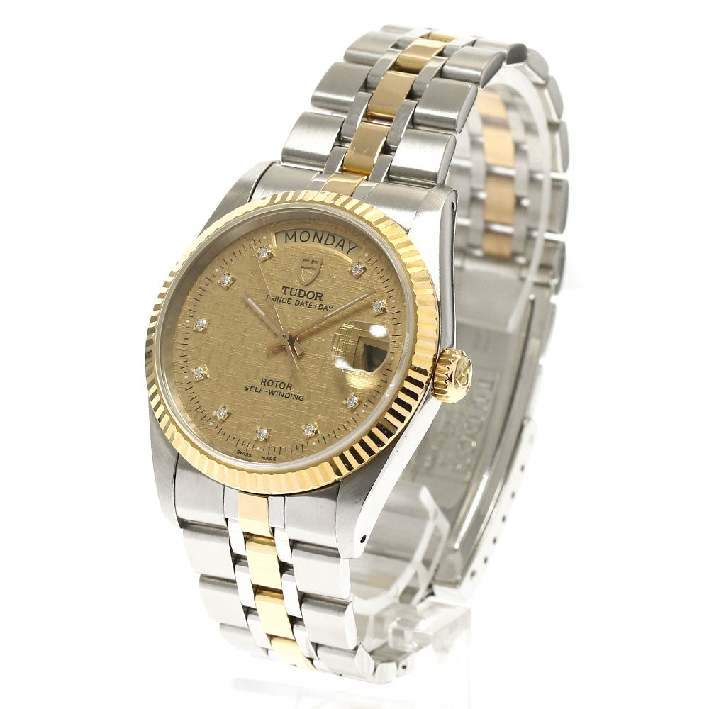 TUDOR Prince Date Day 8050 YG2 tone 10P diamond cal.2834-2 Men's Watch_893548