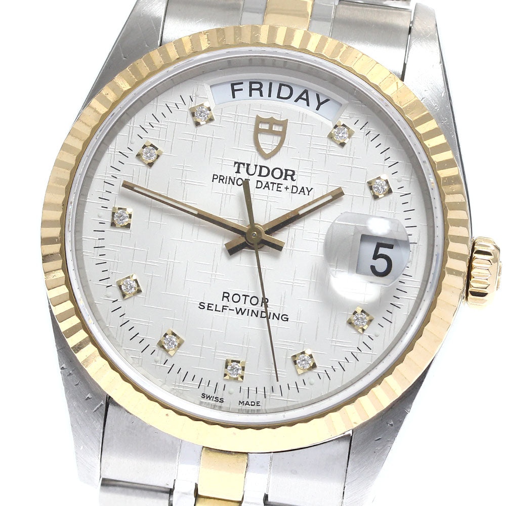 TUDOR Prince Date Day 76213 YG2 tone 10P diamond cal.2834-2 Men's Watch_893552