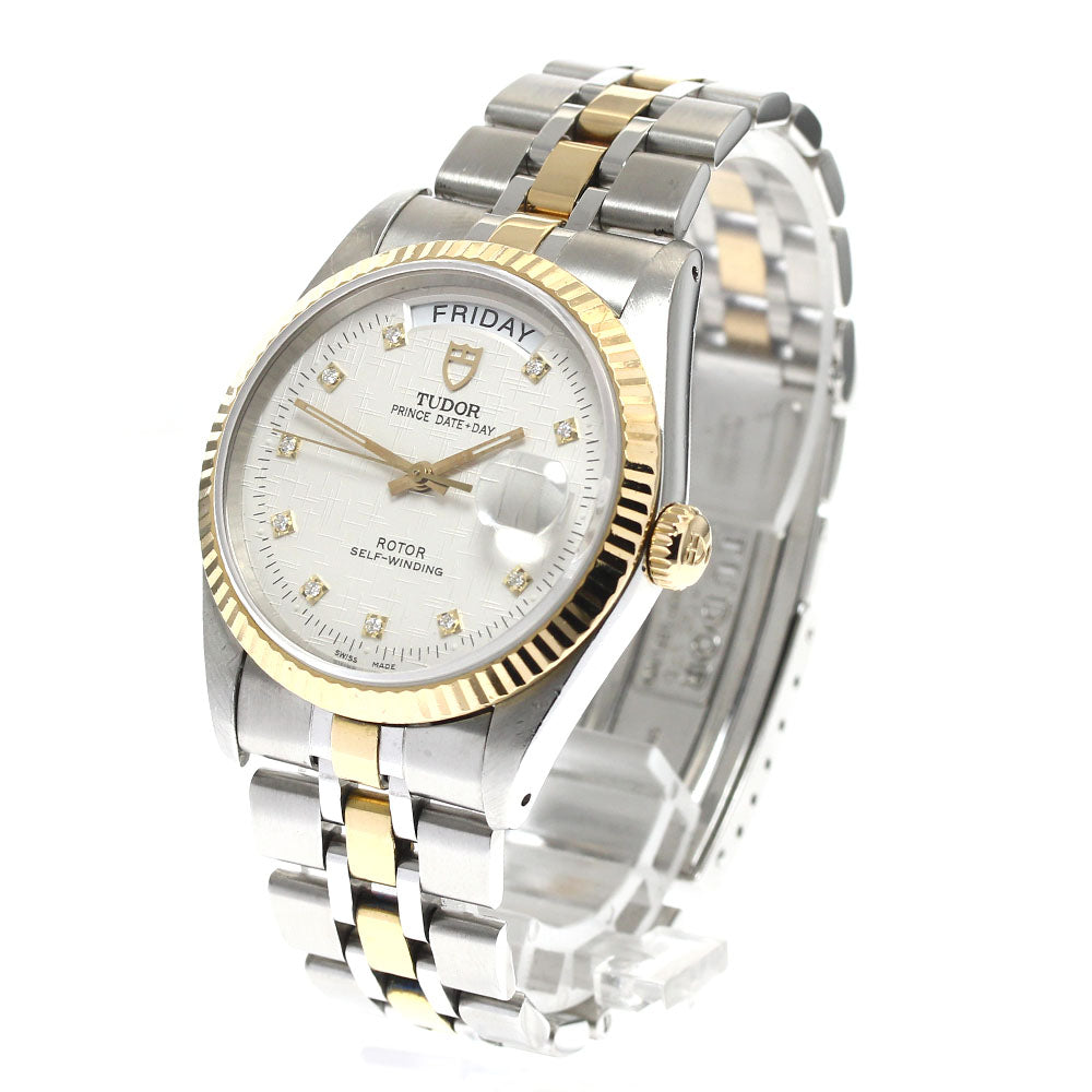 TUDOR Prince Date Day 76213 YG2 tone 10P diamond cal.2834-2 Men's Watch_893552