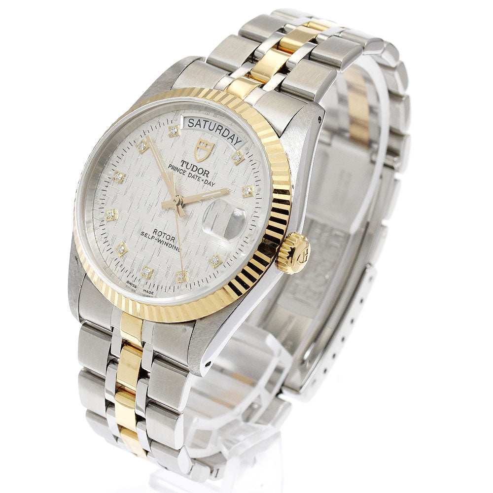 TUDOR Prince Date Day 76213 YG bezel 10P diamond Automatic Men's Watch_893553