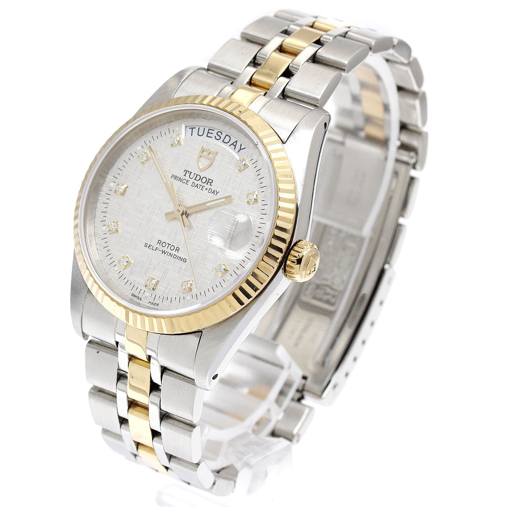 TUDOR Prince Date Day 76213 YG bezel 10P diamond Automatic Men's_893554