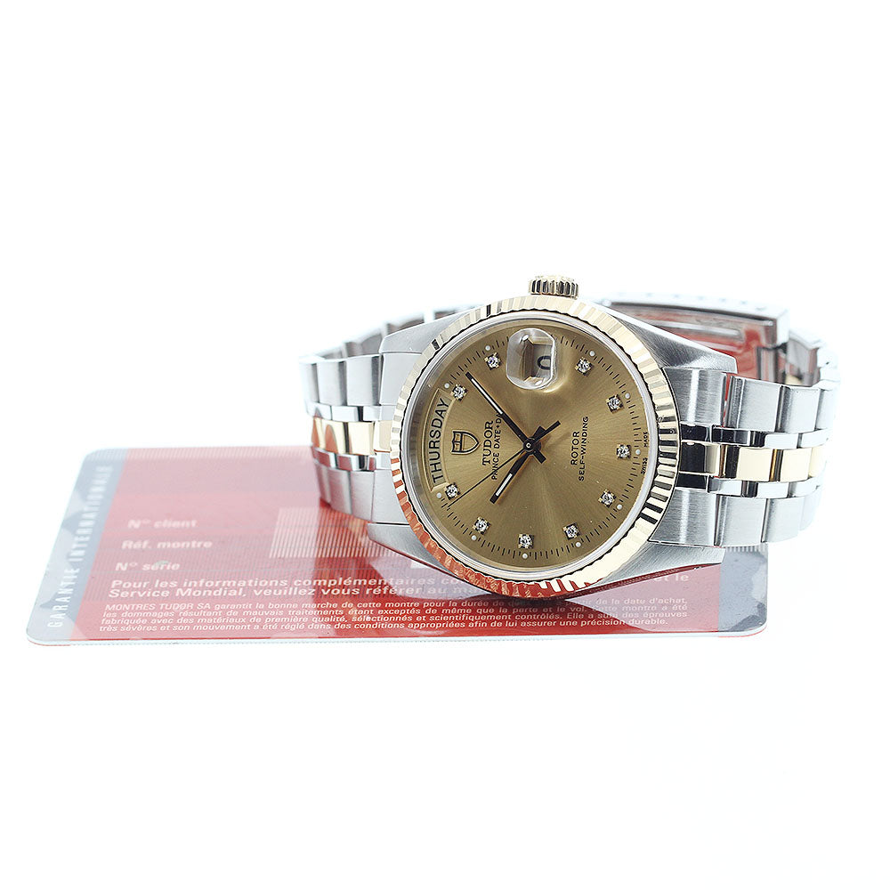 TUDOR Prince Date Day 76213 gold Dial Automatic Men's Watch_893556