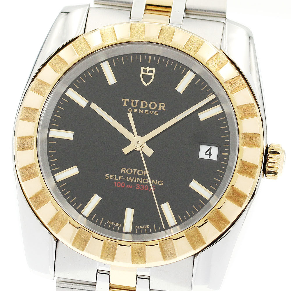 TUDOR Classic Date 21013 YG2 tone black Dial Automatic Men's Watch_893557
