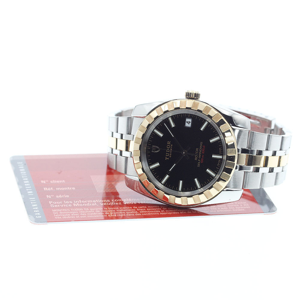 TUDOR Classic Date 21013 YG2 tone black Dial Automatic Men's Watch_893557