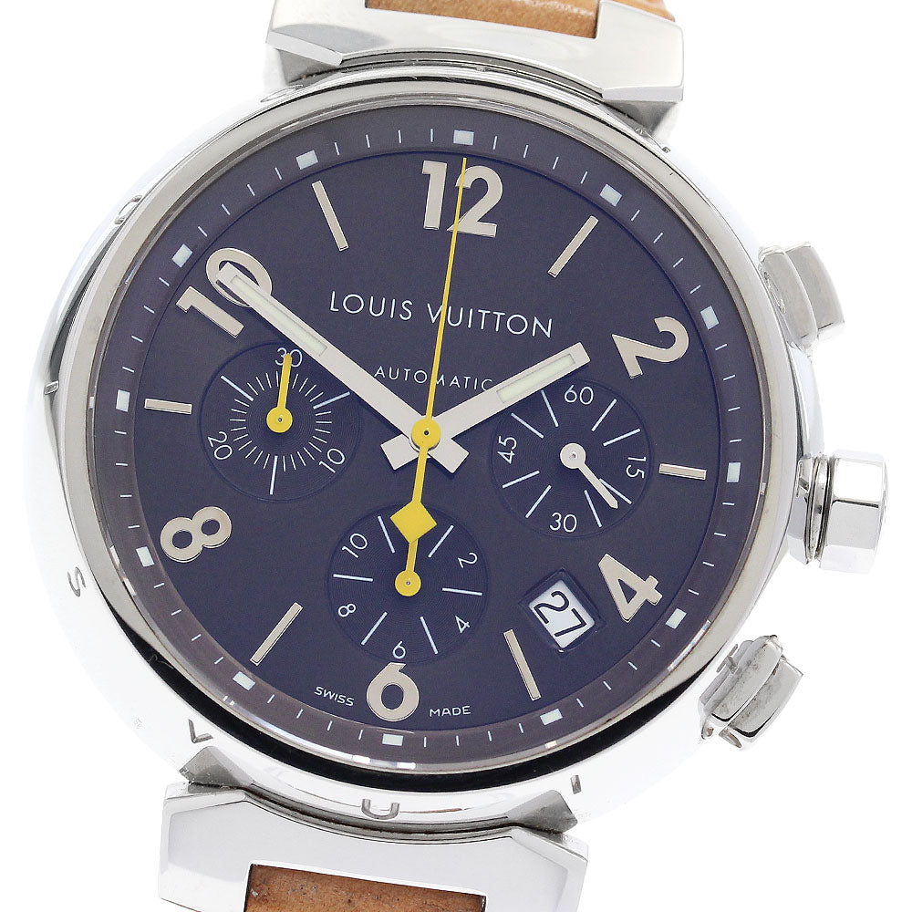 LOUIS VUITTON Tambour Q1121 Date Chronograph Brown Dial Automatic Men's Watch_893646
