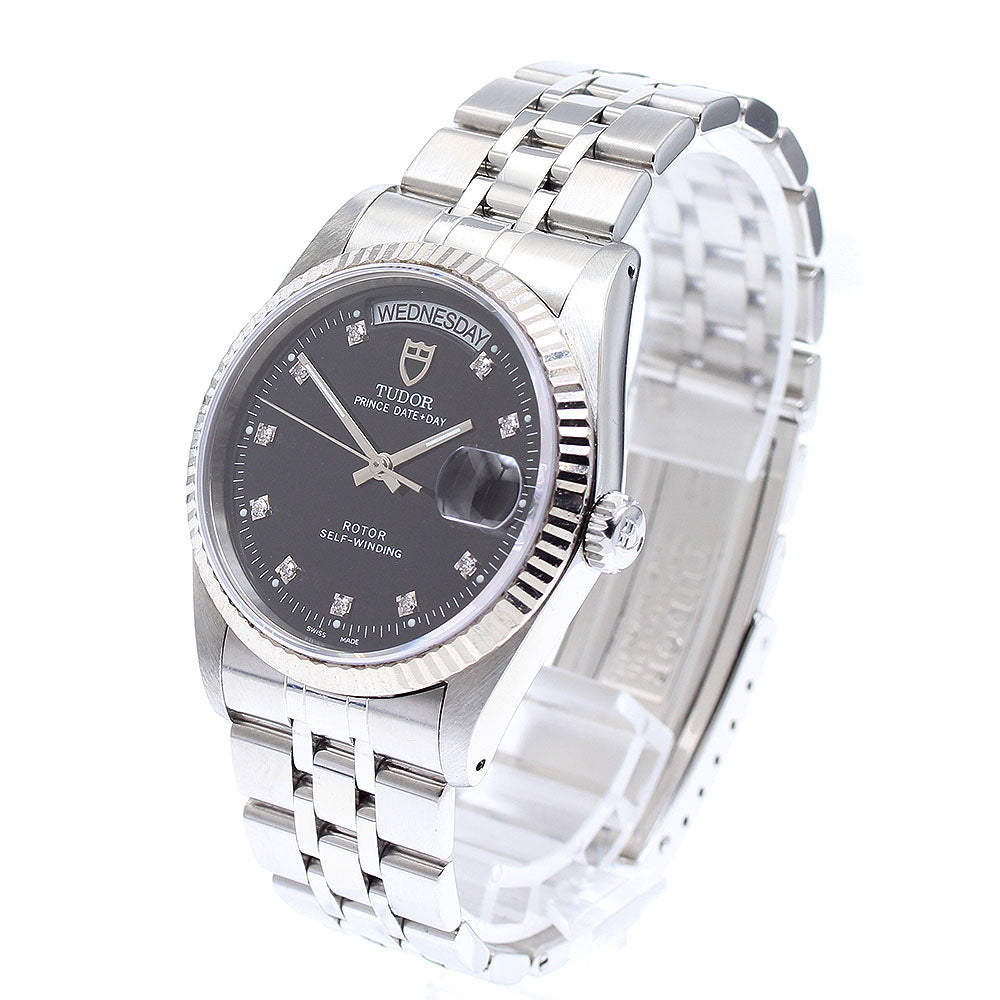 TUDOR Prince Date Day 76214 WG bezel 10P diamond Automatic Men's Watch_893674
