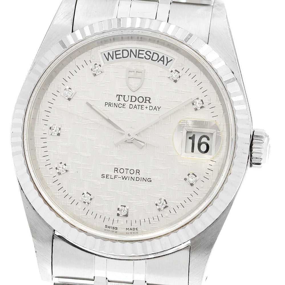 TUDOR Prince Date Day 76214 10P Diamond WG Bezel Automatic Men's Watch_893678