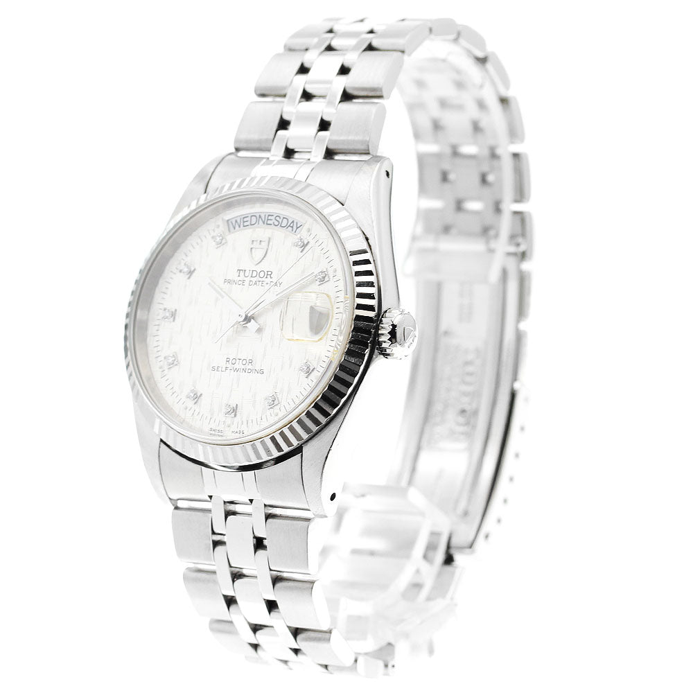 TUDOR Prince Date Day 76214 10P Diamond WG Bezel Automatic Men's Watch_893678
