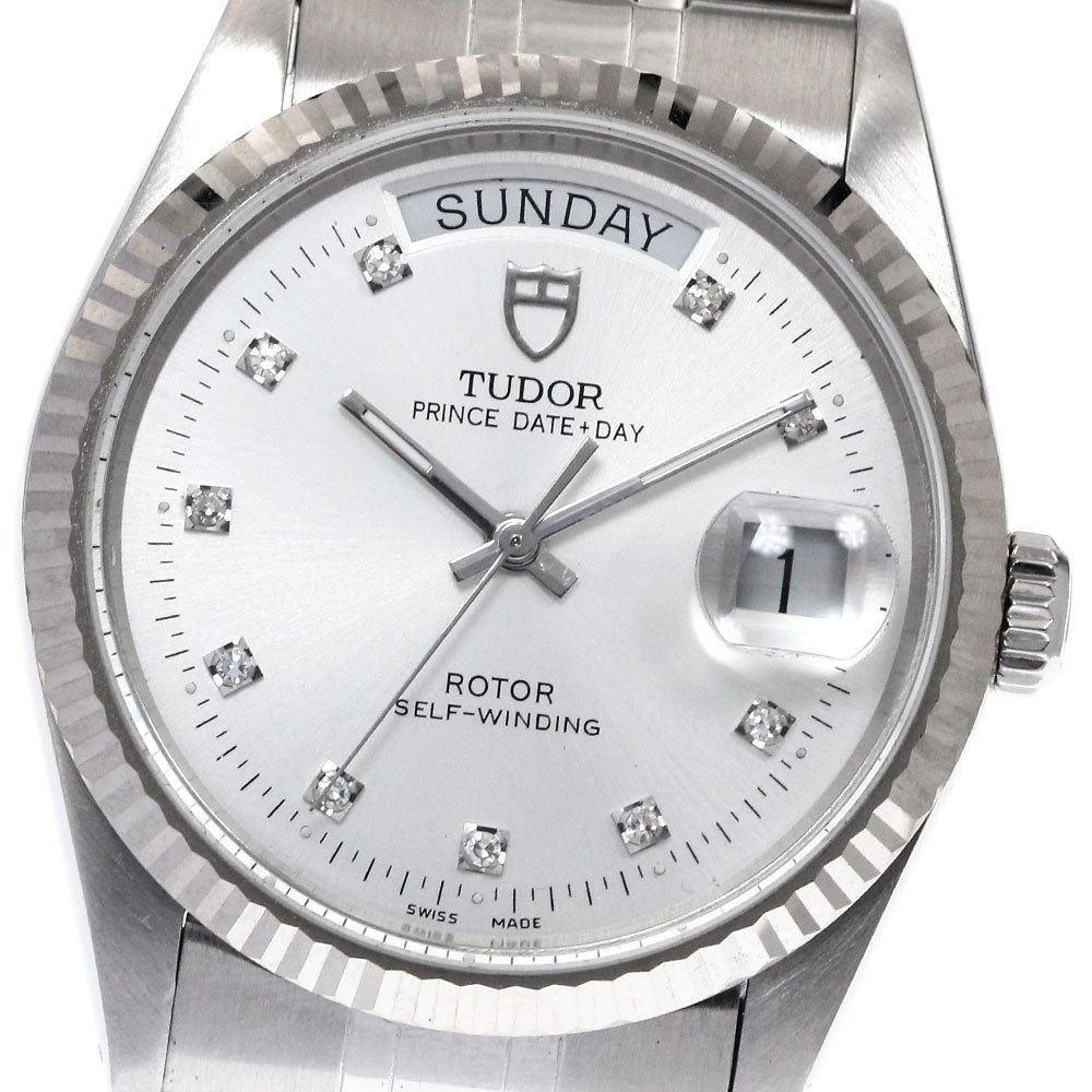 TUDOR Prince Date Day 76214 10P Diamond WG Bezel Automatic Men's Watch_893680