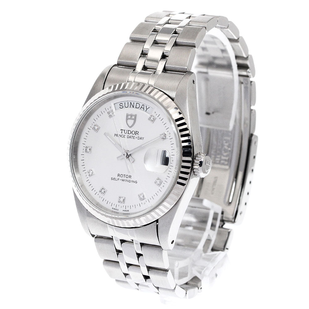 TUDOR Prince Date Day 76214 10P Diamond WG Bezel Automatic Men's Watch_893680