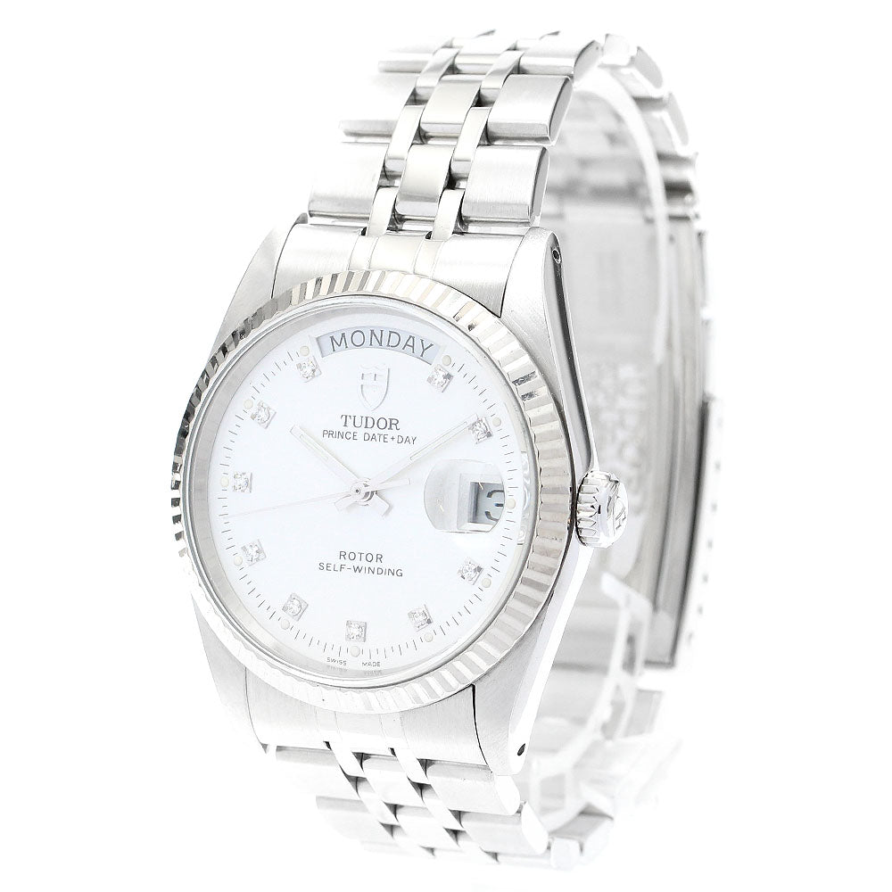 TUDOR Prince Date Day 76214 10P diamond Silver Dial Automatic Men's Watch_893681