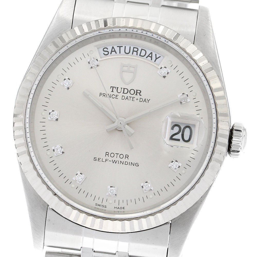 TUDOR Prince Date Day 76214 10P diamond Silver Dial Automatic Men's Watch_893692