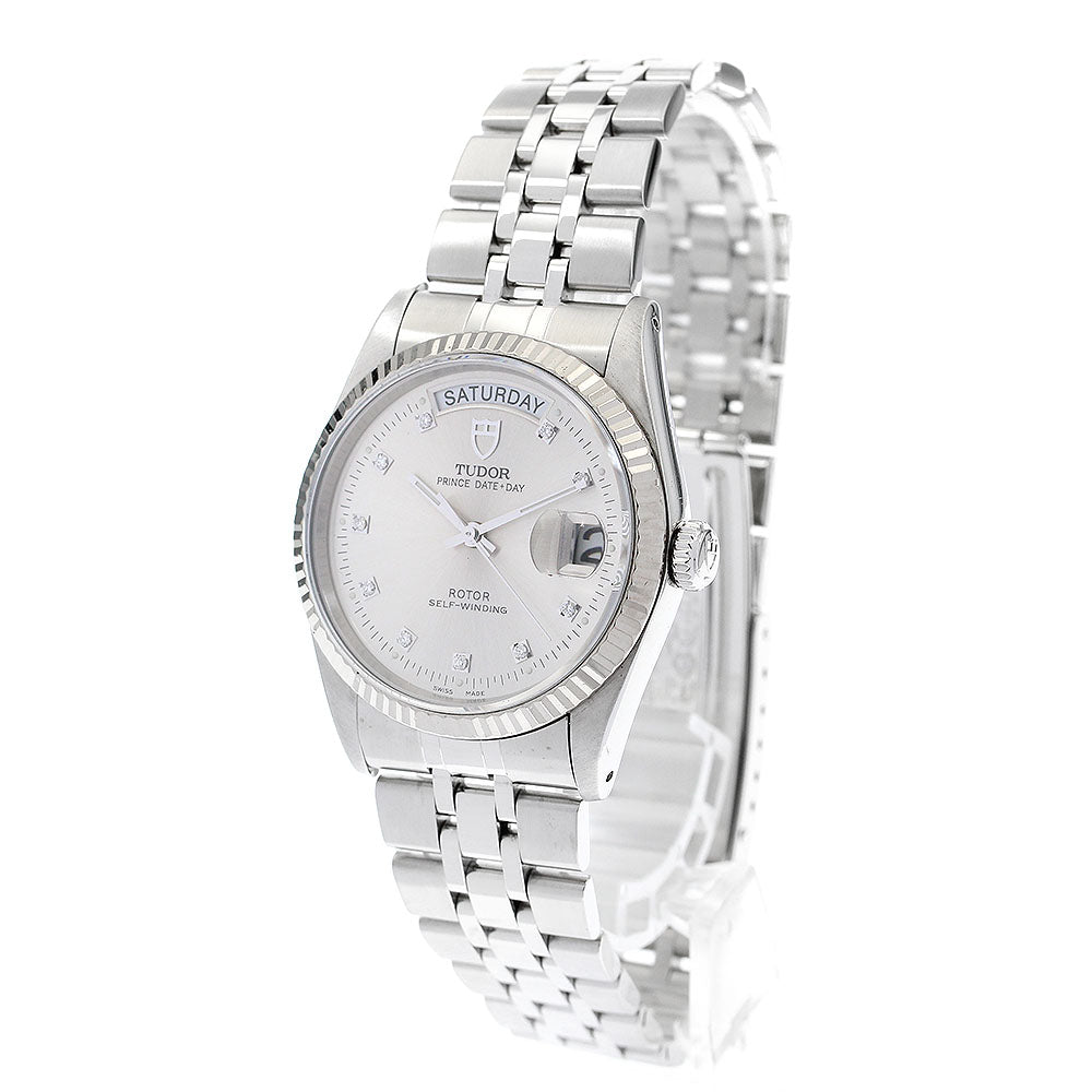 TUDOR Prince Date Day 76214 10P diamond Silver Dial Automatic Men's Watch_893692