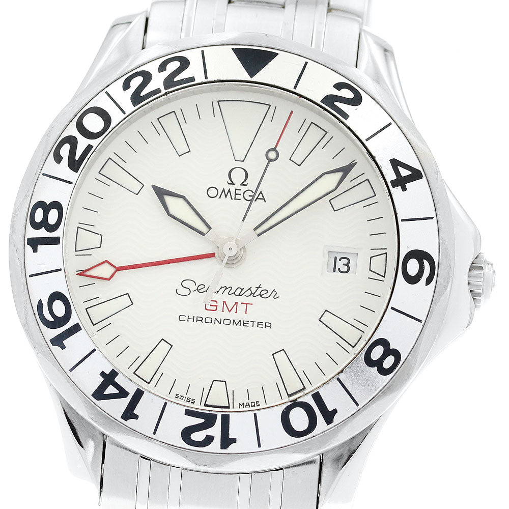 OMEGA Seamaster300 2538.20 GMT date white Dial Automatic Men's Watch_893696