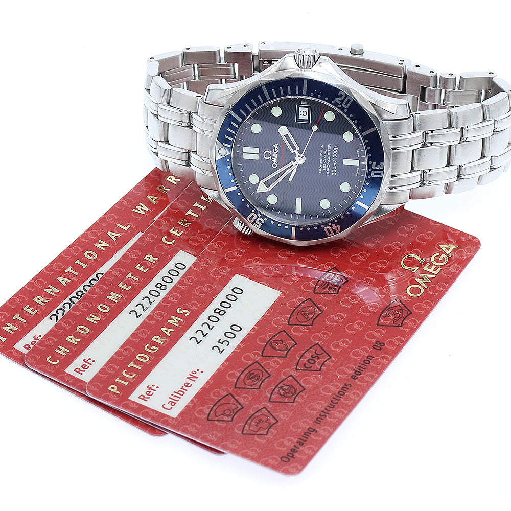 OMEGA Seamaster300 2220.80 Co-Axial Date Navy Dial Automatic Men's Watch_893705