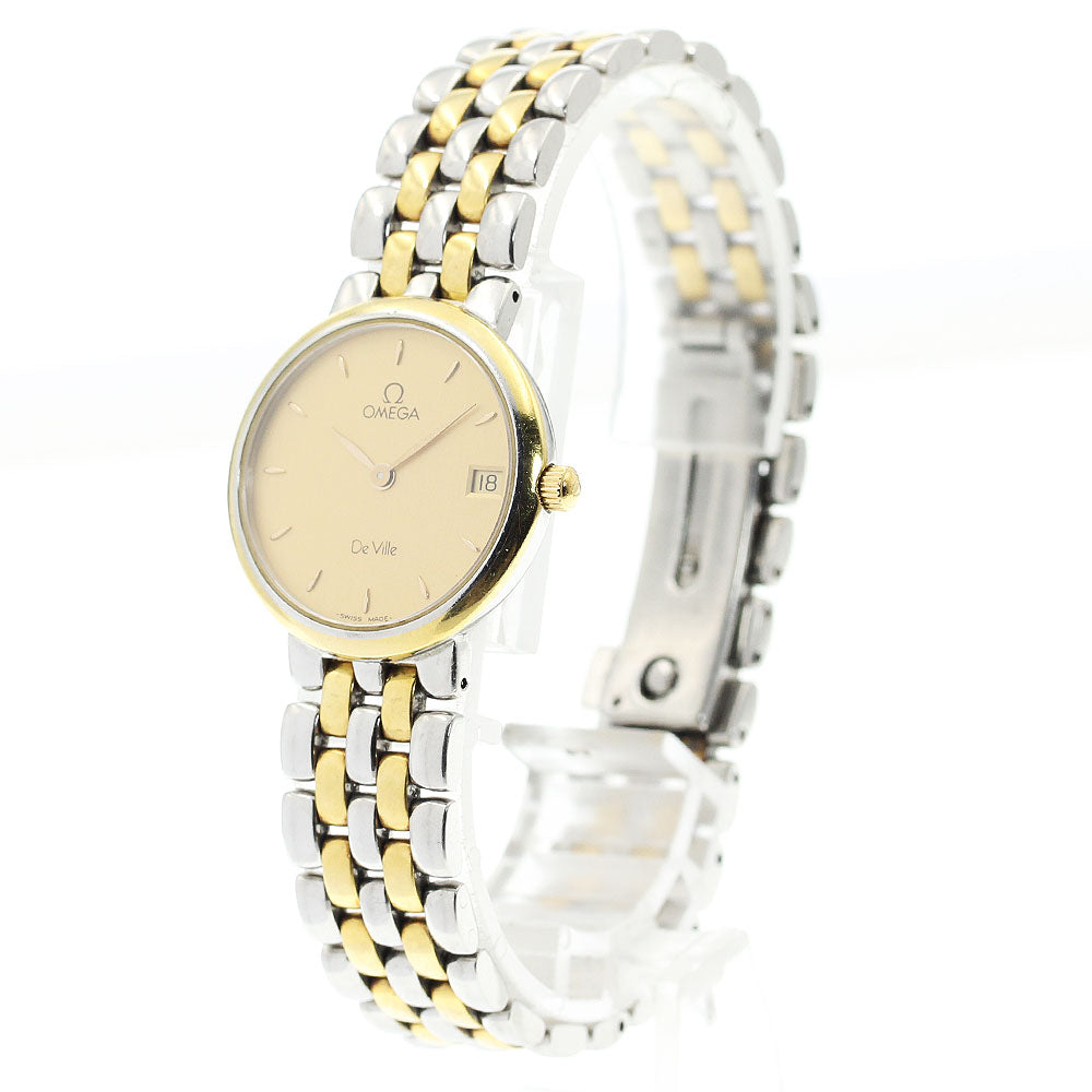 OMEGA De Ville Date gold Dial Quartz Ladies Watch_893759
