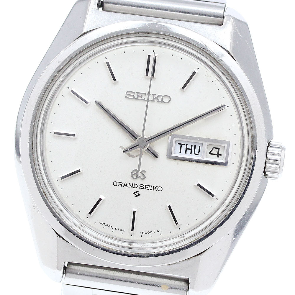 SEIKO Grand Seiko 6146-8000 Day date Silver Dial Automatic Men's Watch_893777