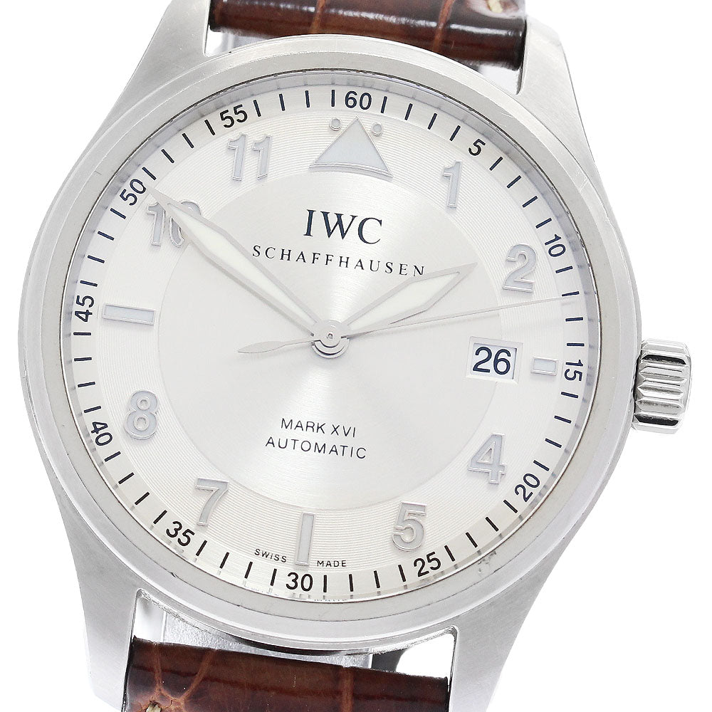 IWC SCHAFFHAUSEN Spitfire Mark XVI IW325502 Date Silver Dial Automatic Men's Watch_893800