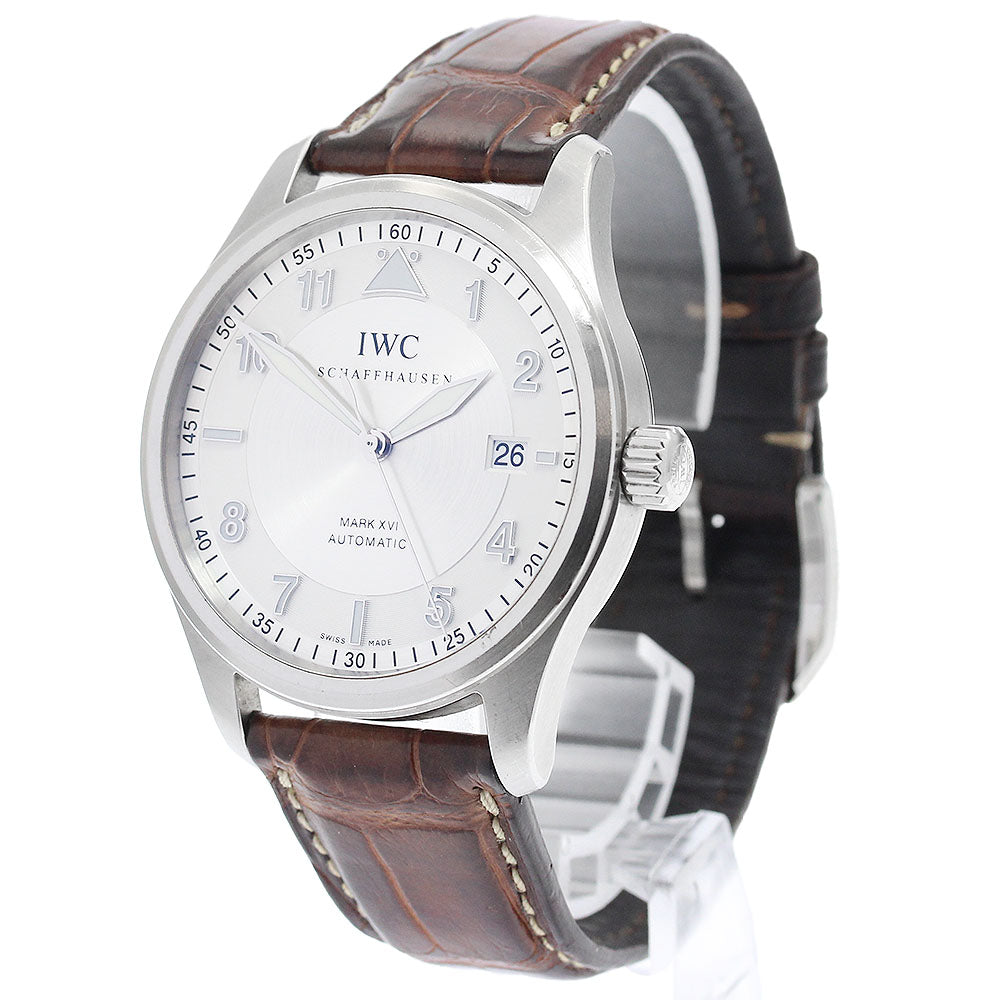 IWC SCHAFFHAUSEN Spitfire Mark XVI IW325502 Date Silver Dial Automatic Men's Watch_893800