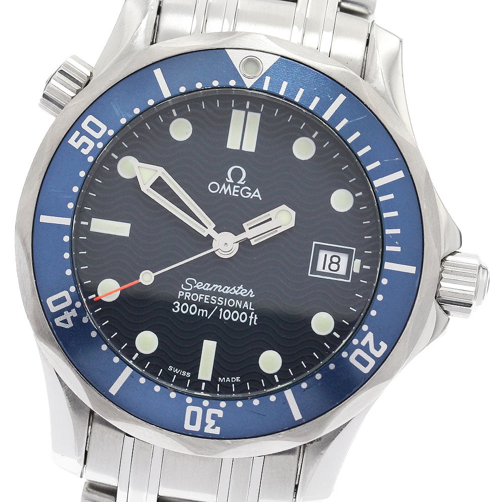 OMEGA Seamaster300 2561.80 Date Navy Dial Quartz Boy's Watch_893819