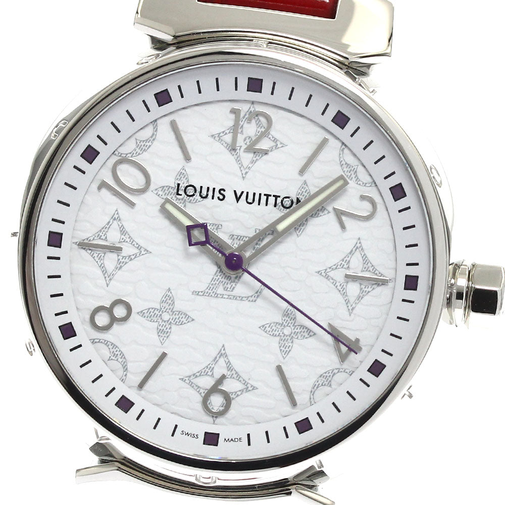LOUIS VUITTON Tambour Monogram QA116 white Dial Quartz Ladies Watch_893847