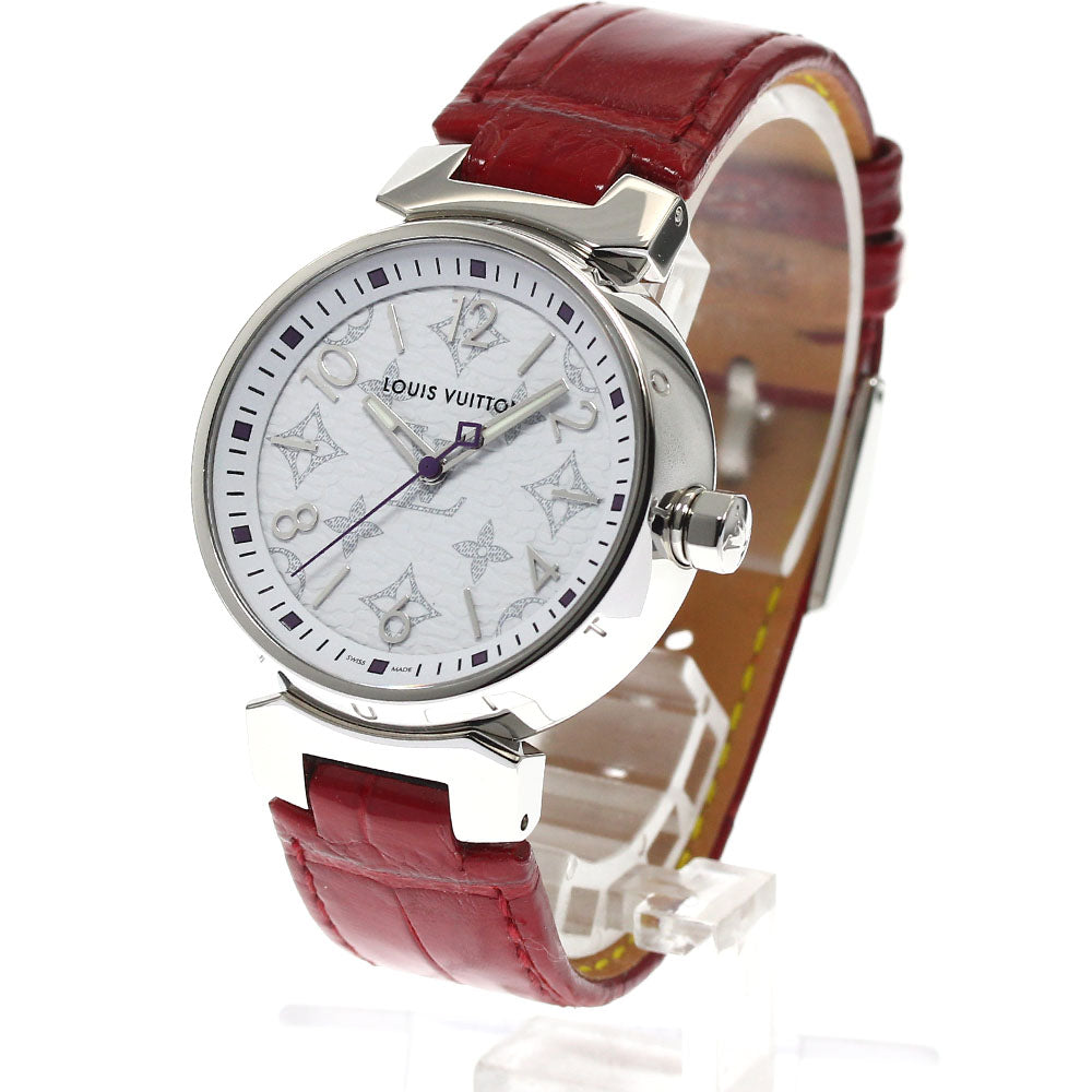 LOUIS VUITTON Tambour Monogram QA116 white Dial Quartz Ladies Watch_893847